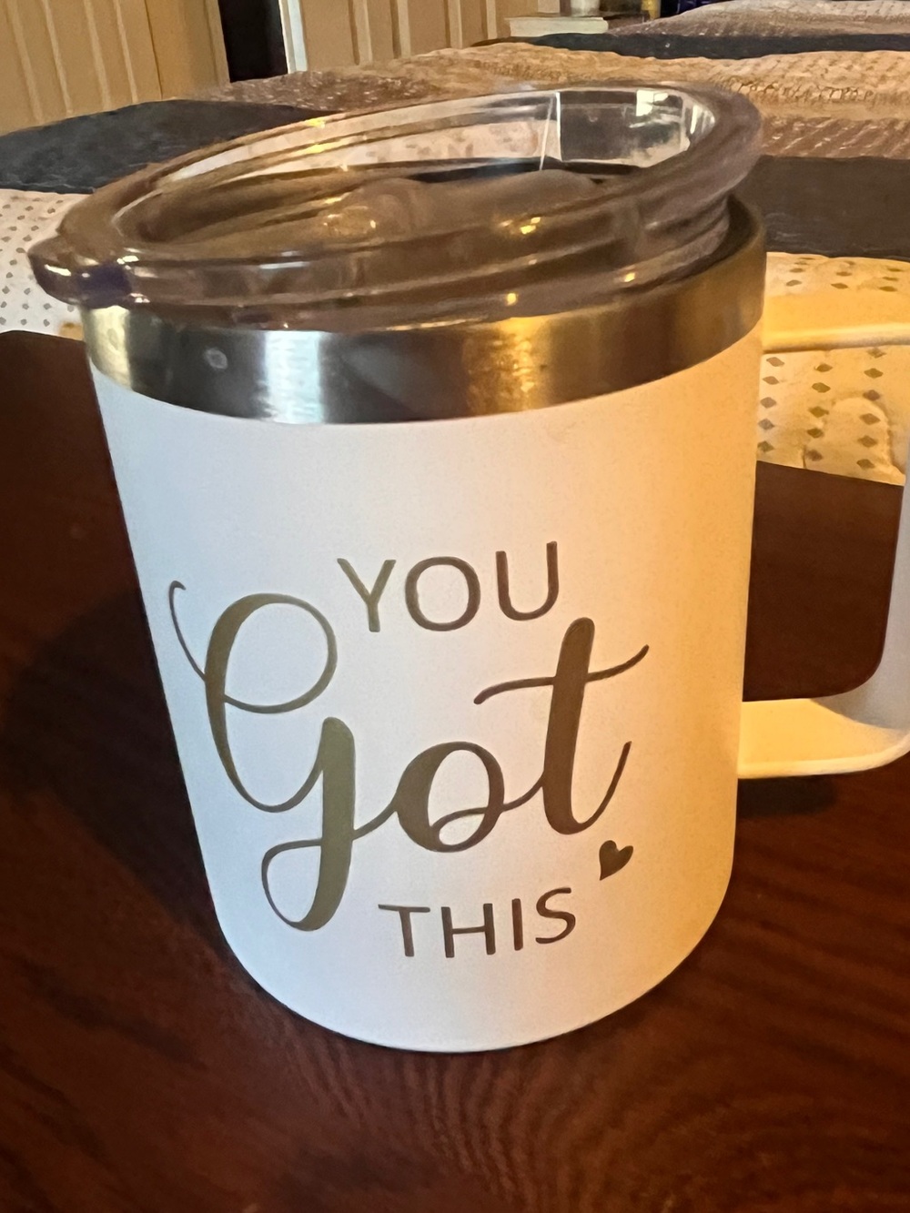 You Got This White Travel Mug with Lid - Unbranded